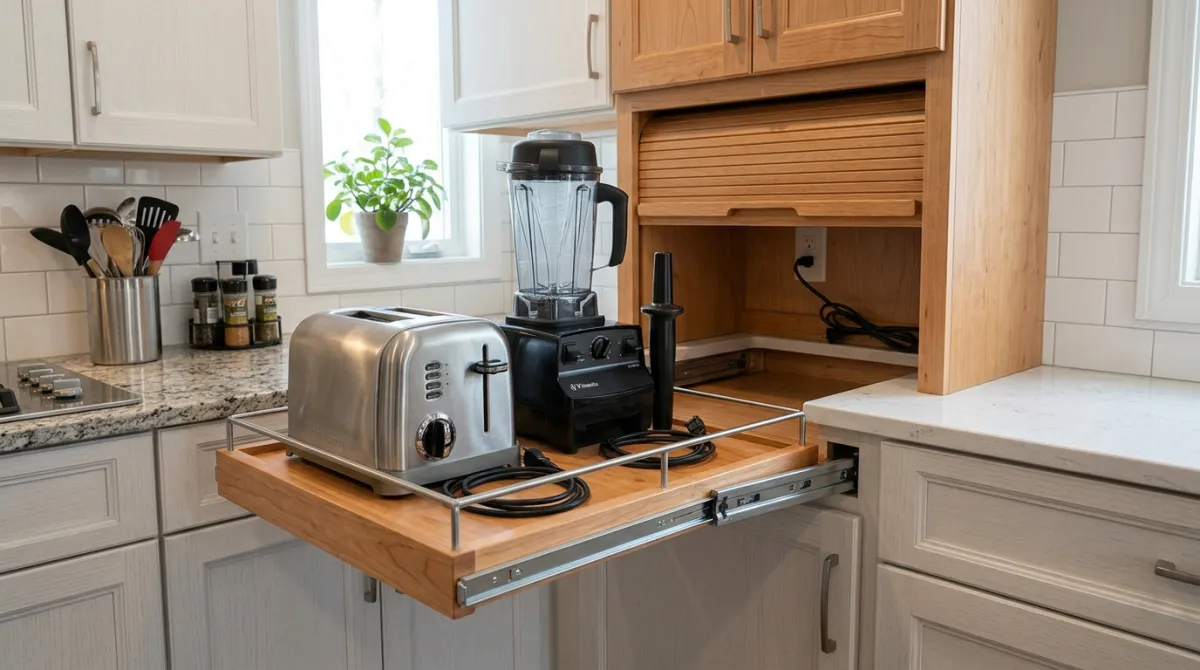 Smart under-cabinet and vertical storage solutions for kitchen appliances